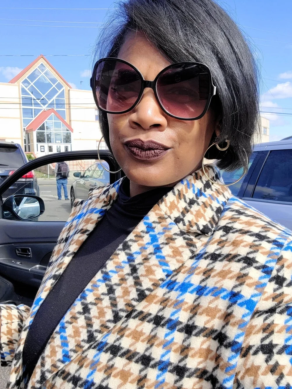 Future Collective x Kahlana Barfield Brown Long Double-Breasted Trench Coat